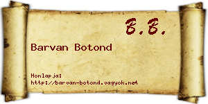 Barvan Botond névjegykártya